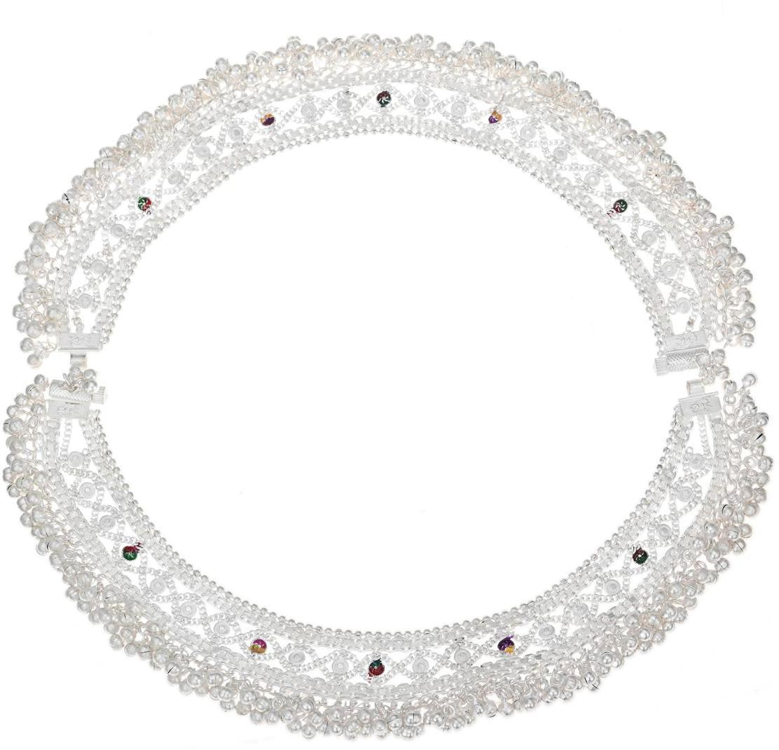 Traditional Silver Plated White Metal Ethnic Foot Chain