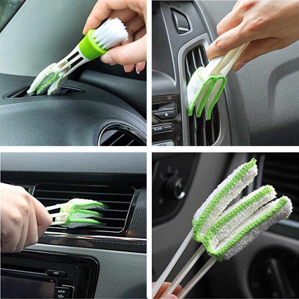 2-in-1 Car Air Vent Cleaning Tool with Microfiber Brush