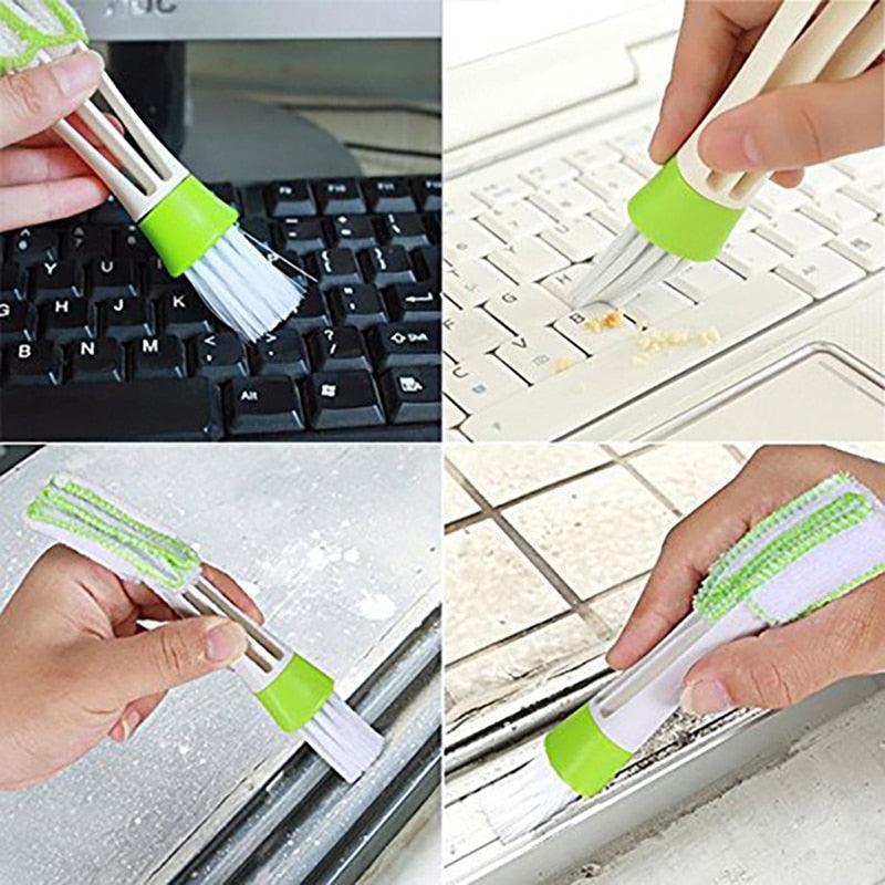 2-in-1 Car Air Vent Cleaning Tool with Microfiber Brush
