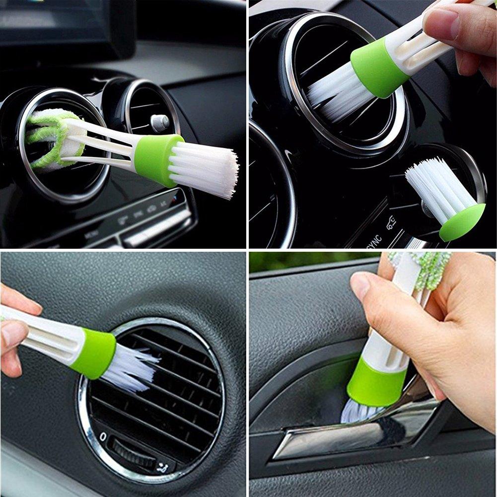 2-in-1 Car Air Vent Cleaning Tool with Microfiber Brush