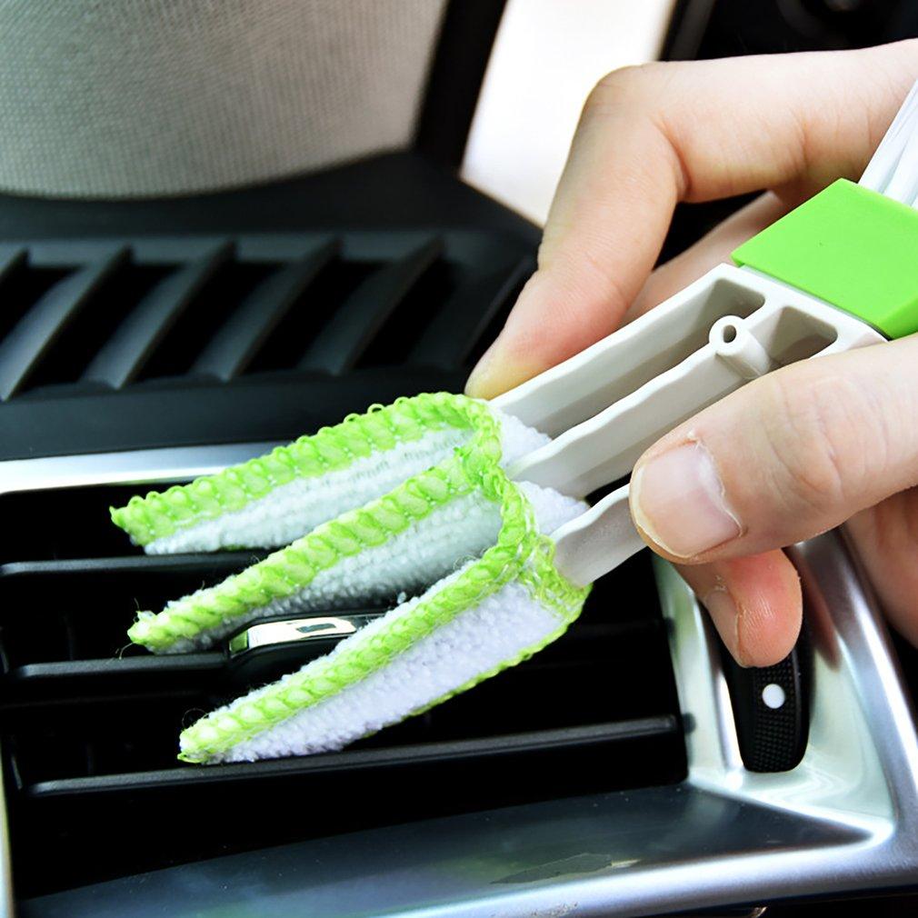 2-in-1 Car Air Vent Cleaning Tool with Microfiber Brush