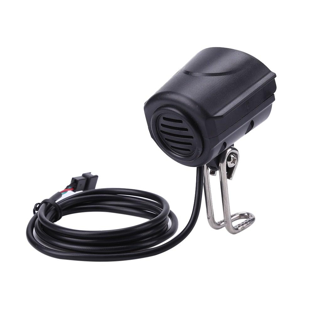 2-in-1 Waterproof LED Electric Bike Front Light with Built-in Horn