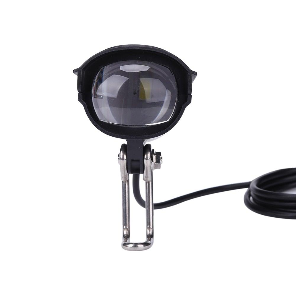 2-in-1 Waterproof LED Electric Bike Front Light with Built-in Horn