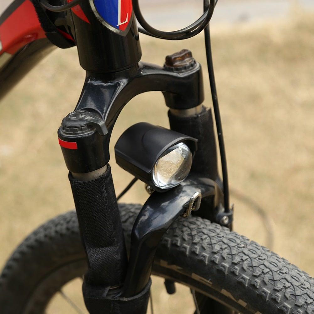 2-in-1 Waterproof LED Electric Bike Front Light with Built-in Horn