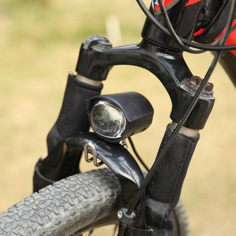 2-in-1 Waterproof LED Electric Bike Front Light with Built-in Horn