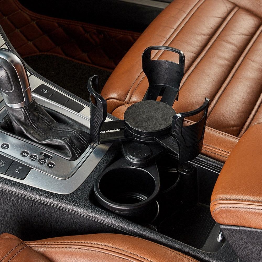 2-in-1 Car Cup Holder Extender, 360° Adjustable Dual Drink Mount