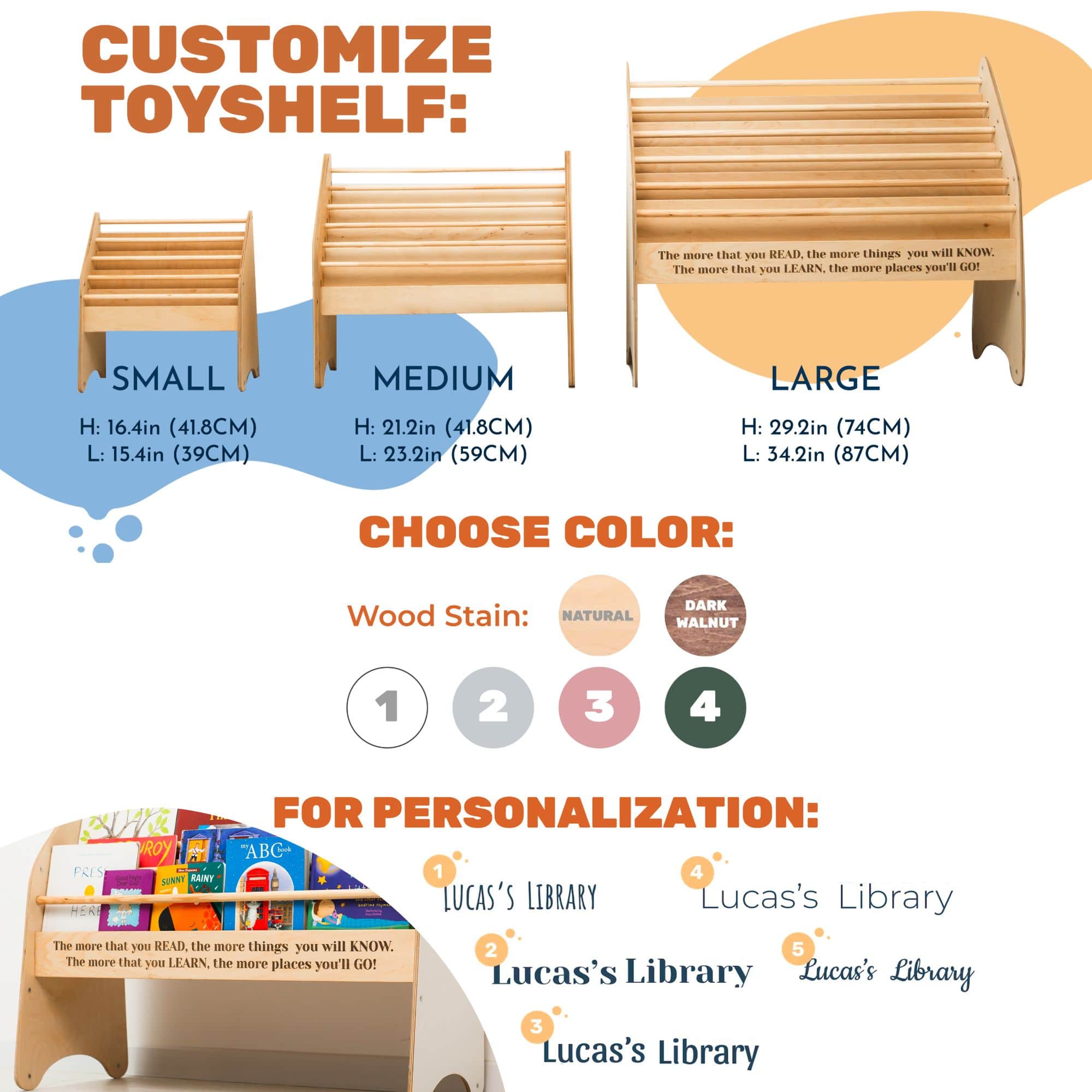 Minimalist Montessori Bookshelf for Toddlers - Natural & White