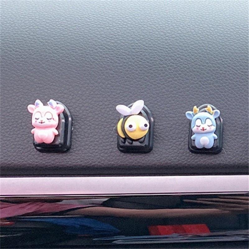2 Pcs Cartoon Car Dashboard Hooks Mini Adhesive Organizer Hangers