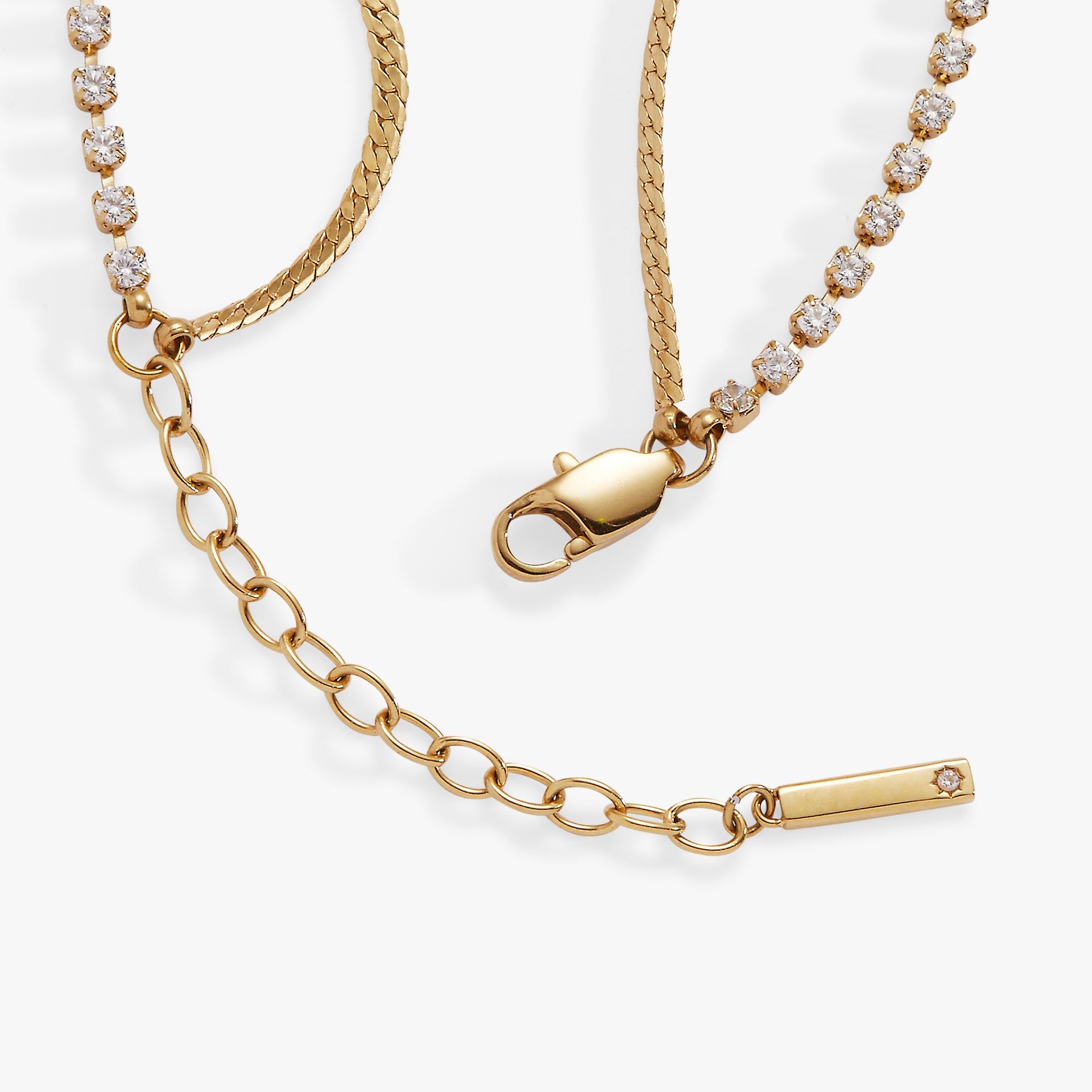 Double Strand Crystal Tennis Chain Bracelet in Gold and Silver