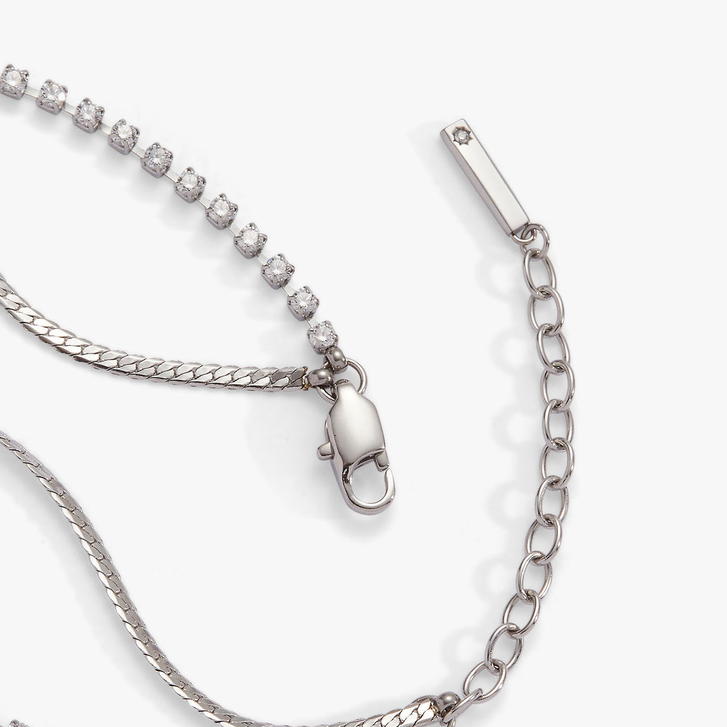 Double Strand Crystal Tennis Chain Bracelet in Gold and Silver