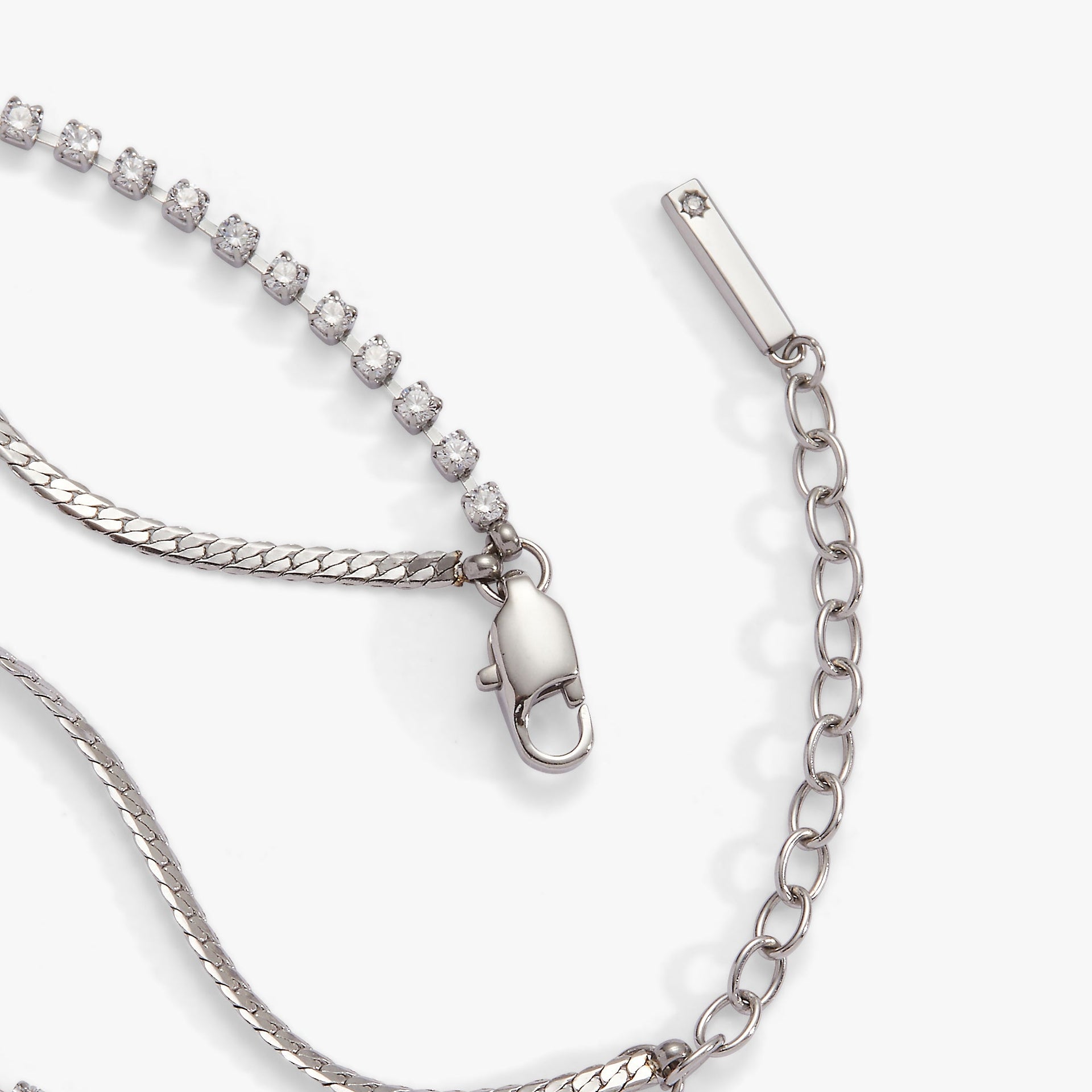Double Strand Crystal Tennis Chain Bracelet in Gold and Silver