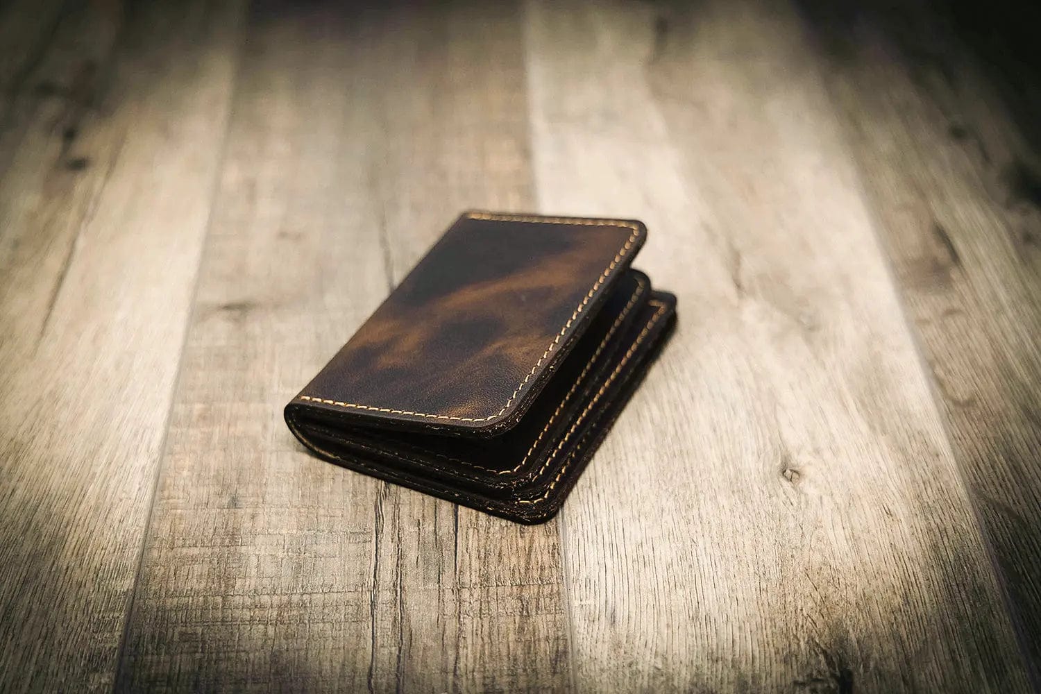 Federal Badge Wallet - Walnut Leather, Rugged Heritage Design
