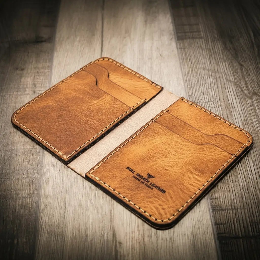 The Tyler Vertical Wallet - Saddle Tan