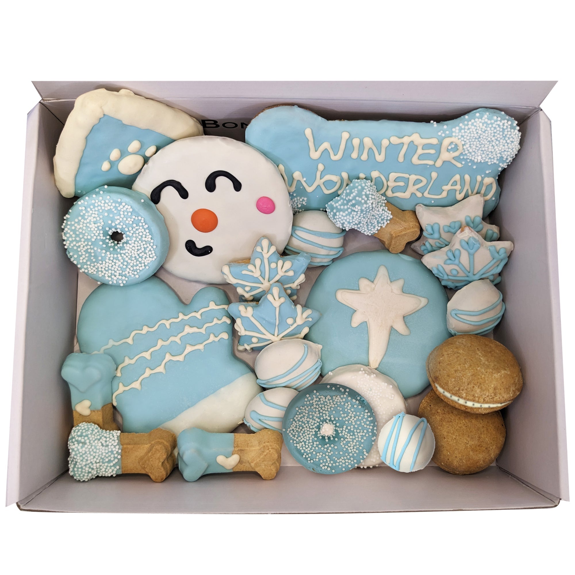 Winter Themed Dog Treats Gift Box Snowflake and Snowman Assortment - Image 2