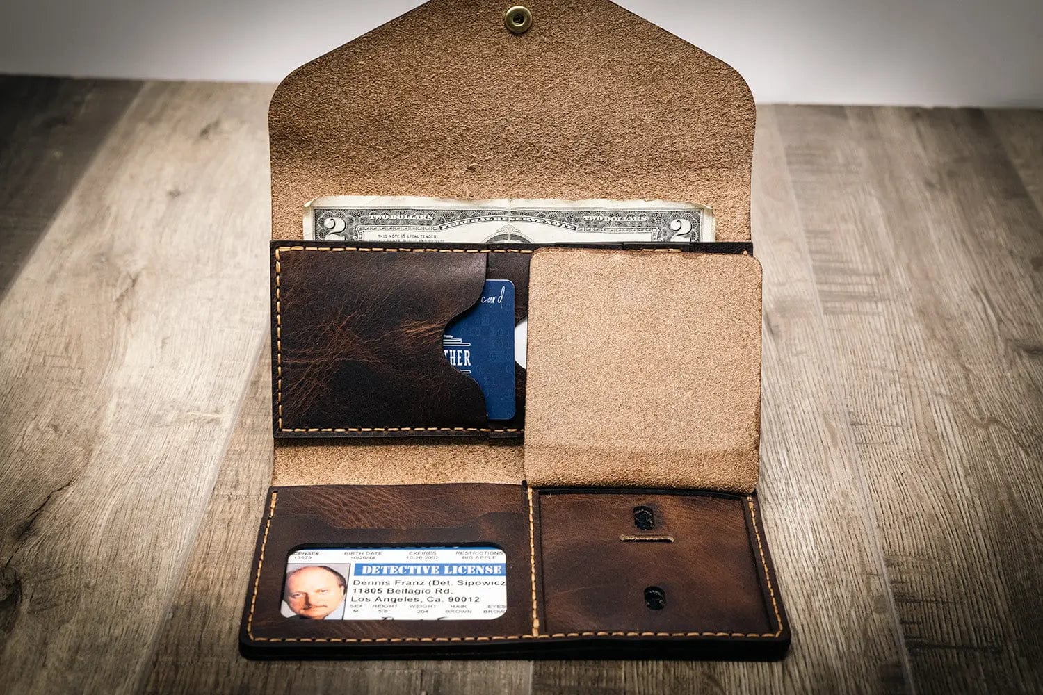 Badge Clutch Wallet - Walnut