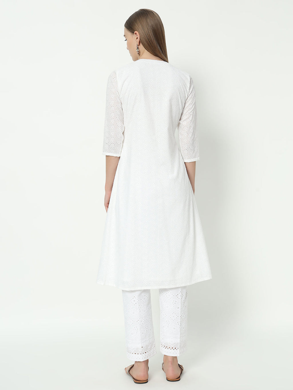 Fab Fashion Chiken Kari Angrakha V Neck Set
