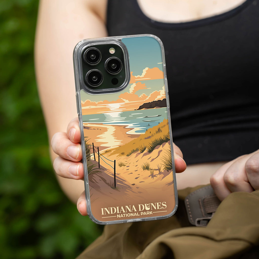 National Parks Indiana Dunes HD Apple iPhone 14 Series Mag-Safe Phone Case