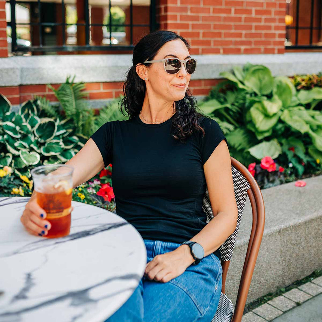 Lightweight Women's Merino Wool Short Sleeve Crew Neck T-Shirt