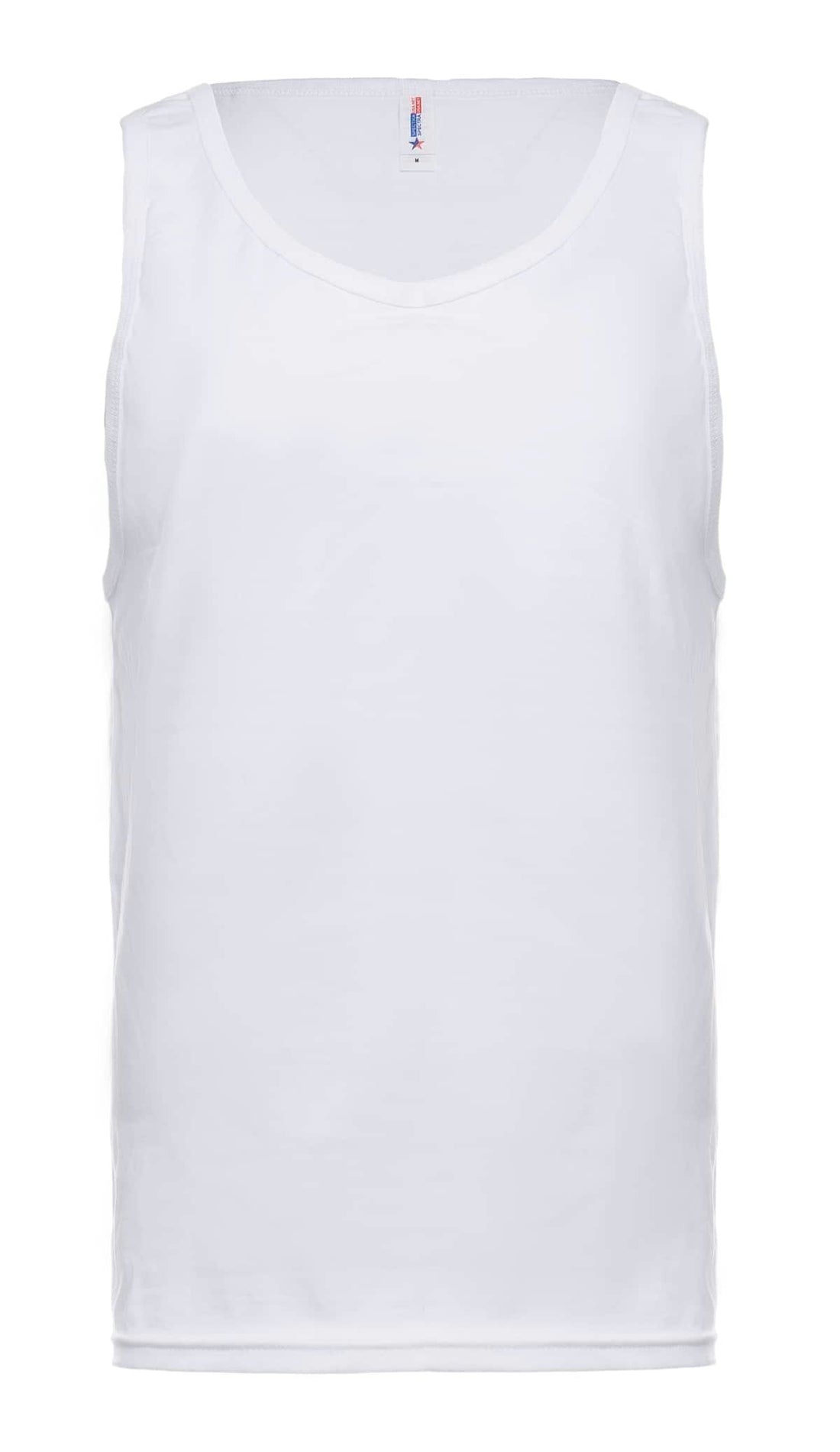 Classic White Men's Tank Top - Soft Ring-Spun Cotton Blend - Image 2
