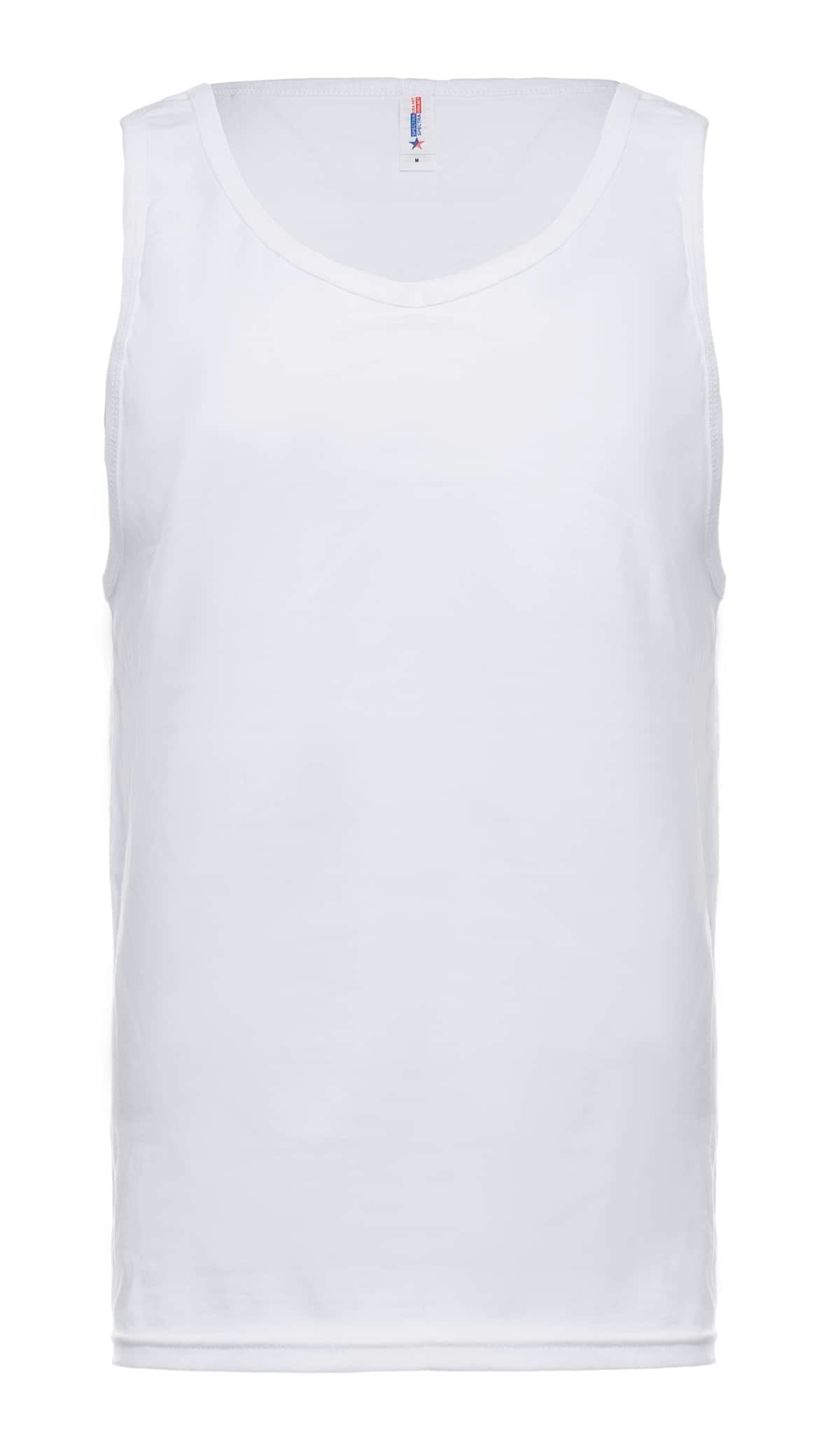 Classic White Men's Tank Top - Soft Ring-Spun Cotton Blend - Image 2
