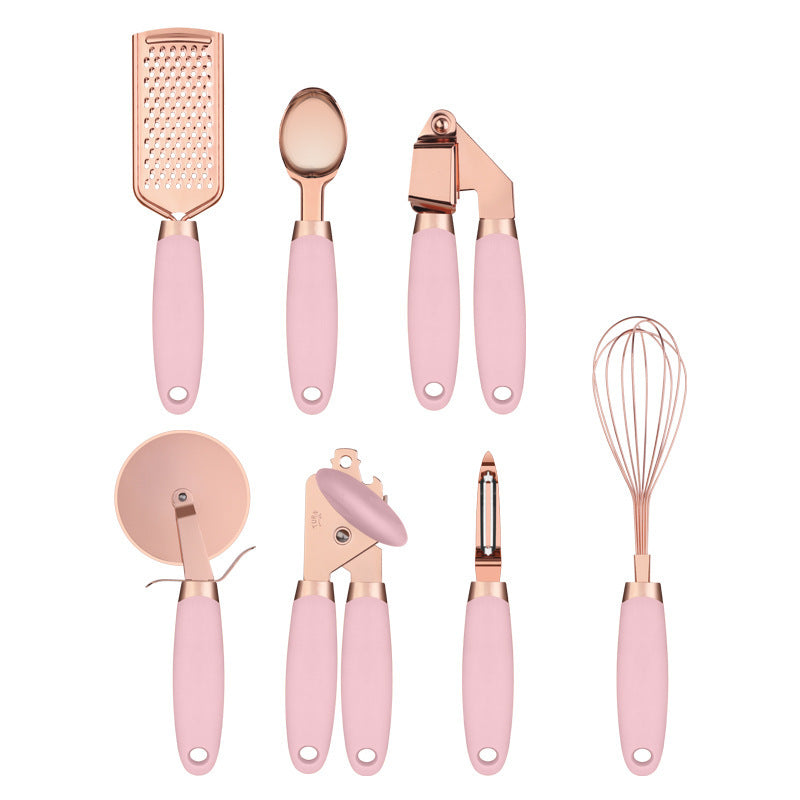 Copper Plated Kitchen Cutlery Organizer and Tool Storage Rack