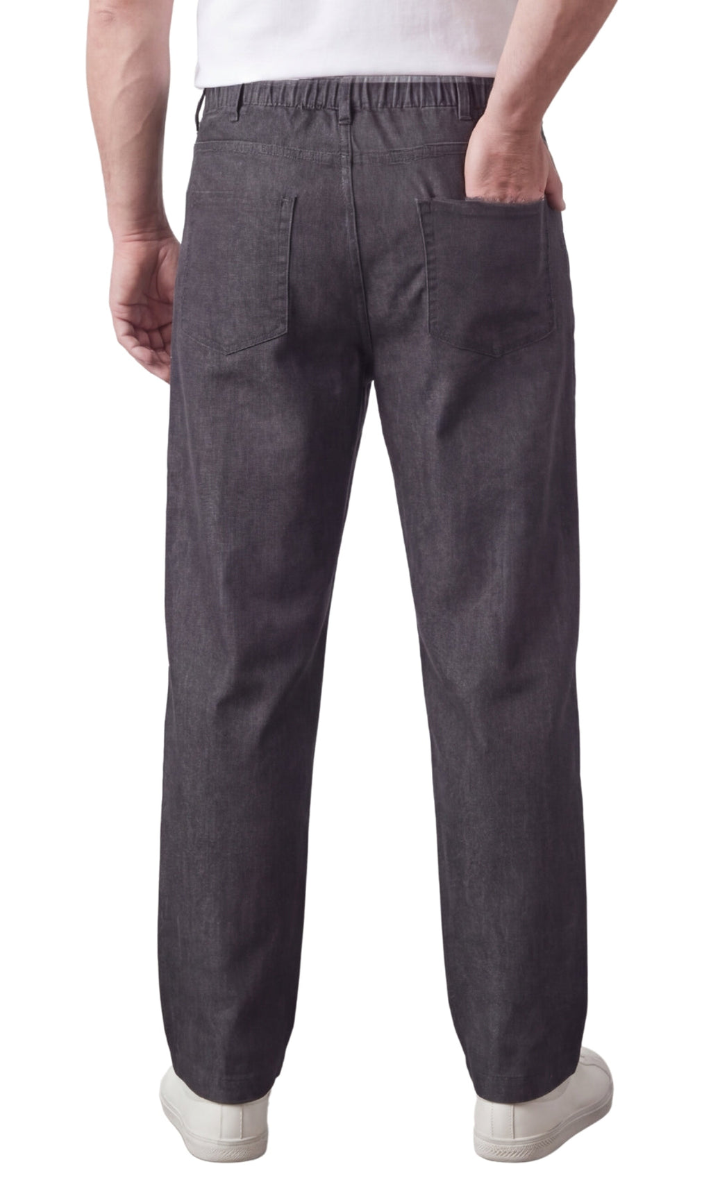 Men's Pull-On Elastic Waist Denim and Twill Pants - Relaxed Fit