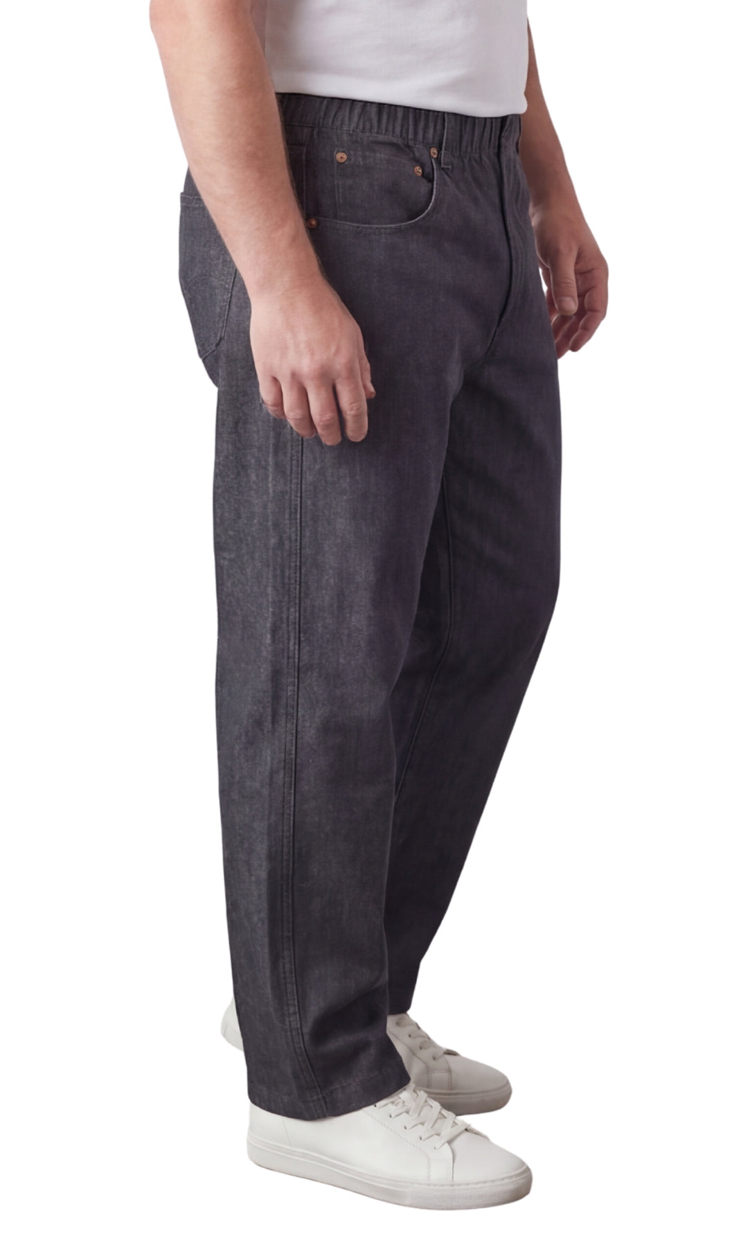 Men's Pull-On Elastic Waist Denim and Twill Pants - Relaxed Fit