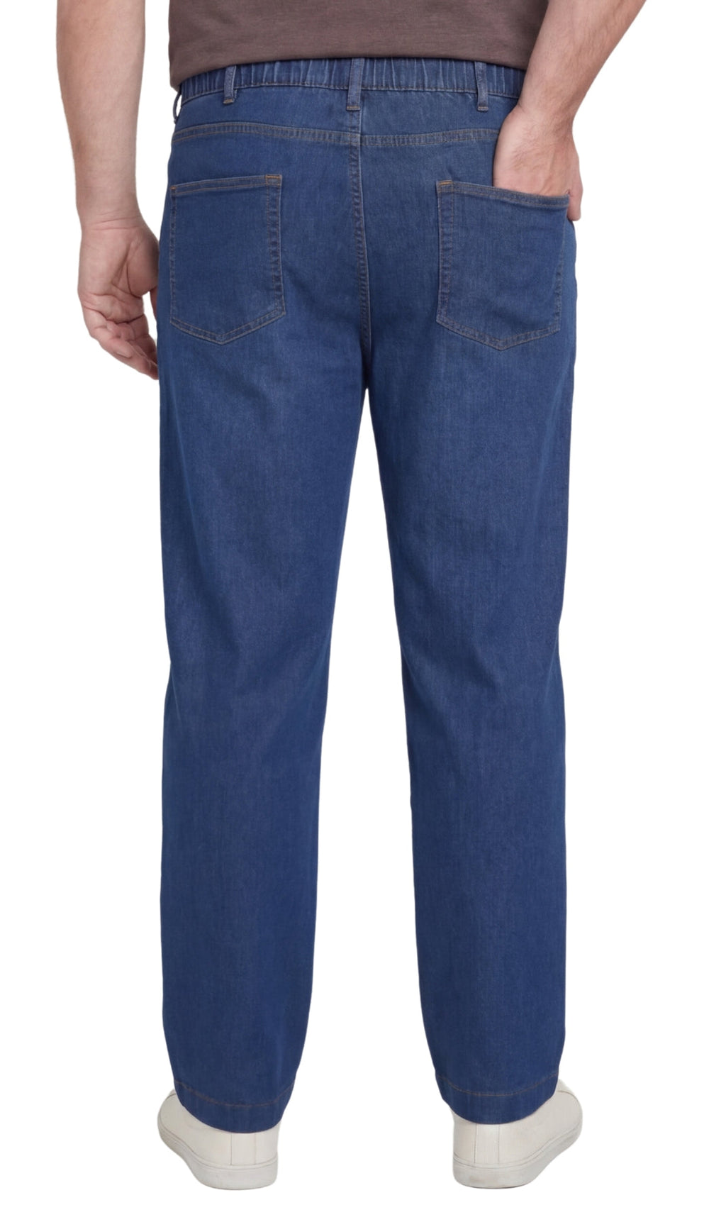 Men's Pull-On Elastic Waist Denim and Twill Pants - Relaxed Fit