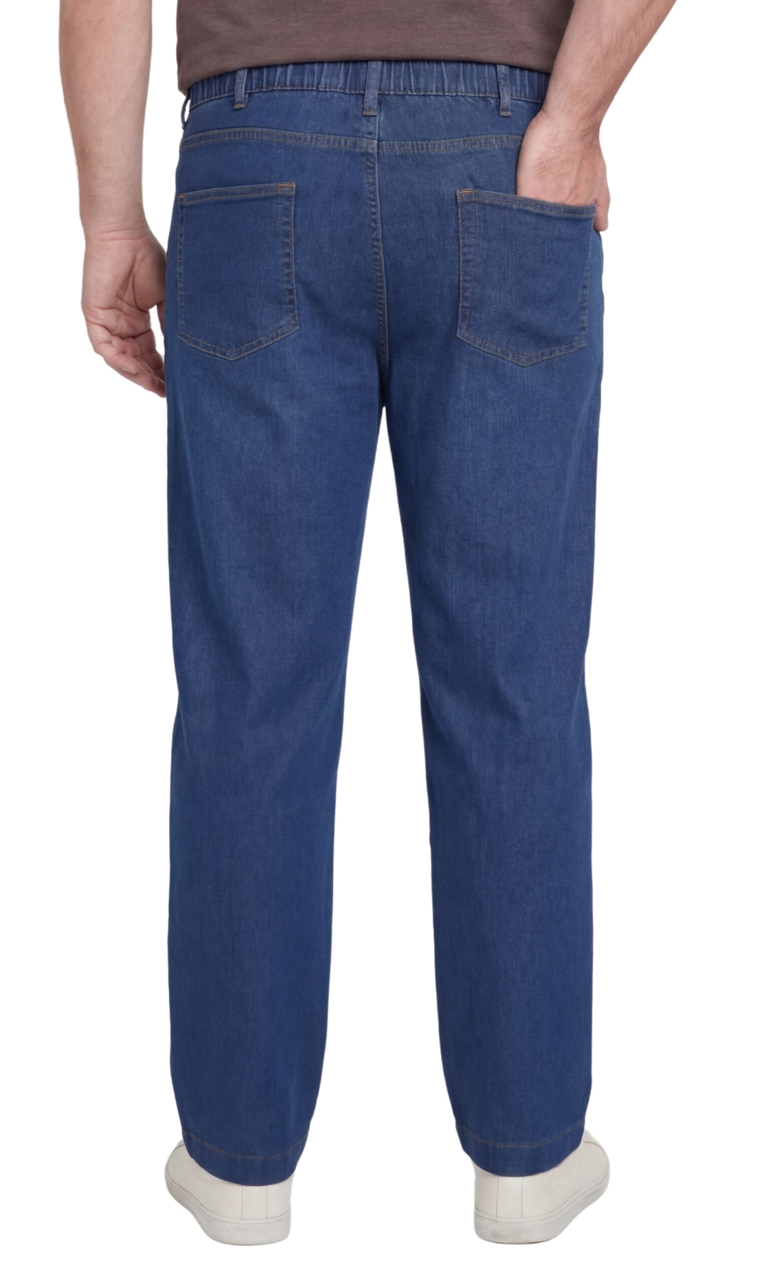Men's Pull-On Elastic Waist Denim and Twill Pants - Relaxed Fit