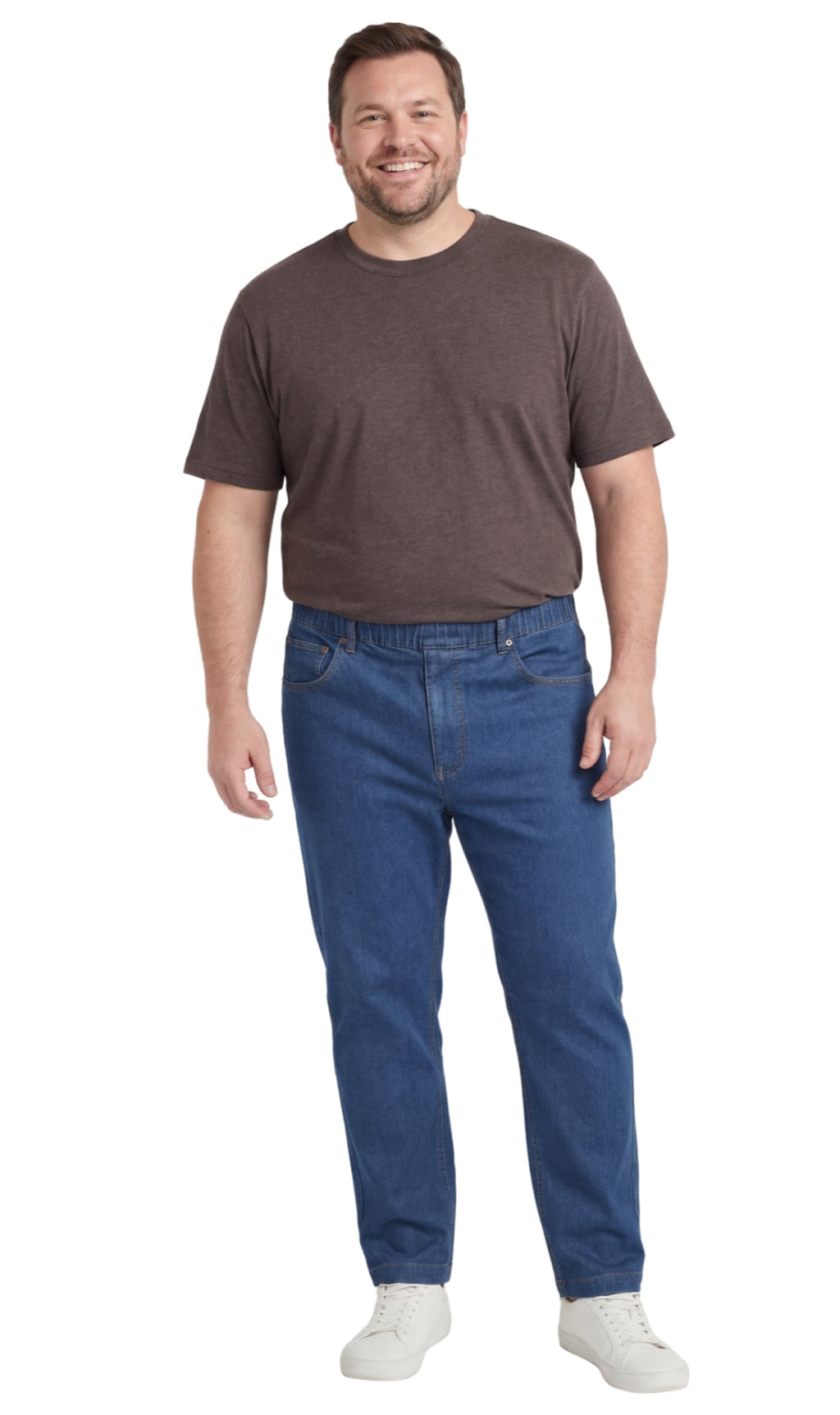 Men's Pull-On Elastic Waist Denim and Twill Pants - Relaxed Fit