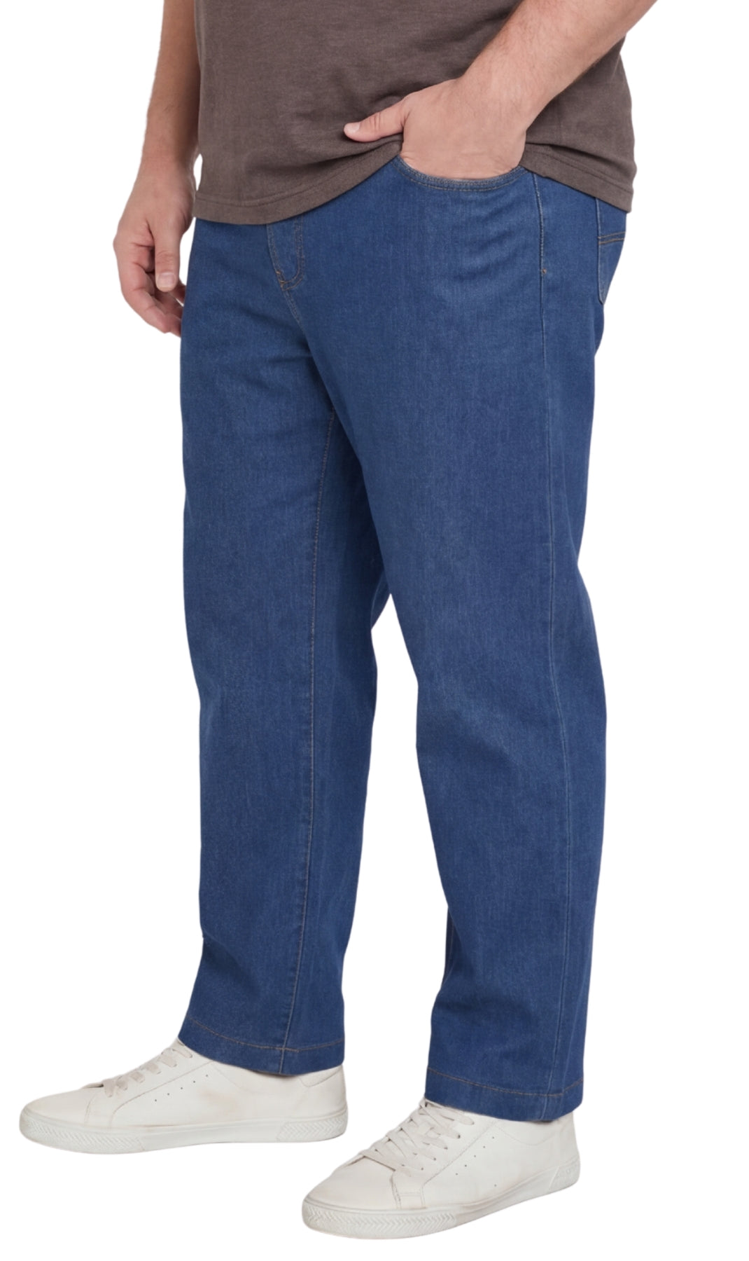 Men's Pull-On Elastic Waist Denim and Twill Pants - Relaxed Fit