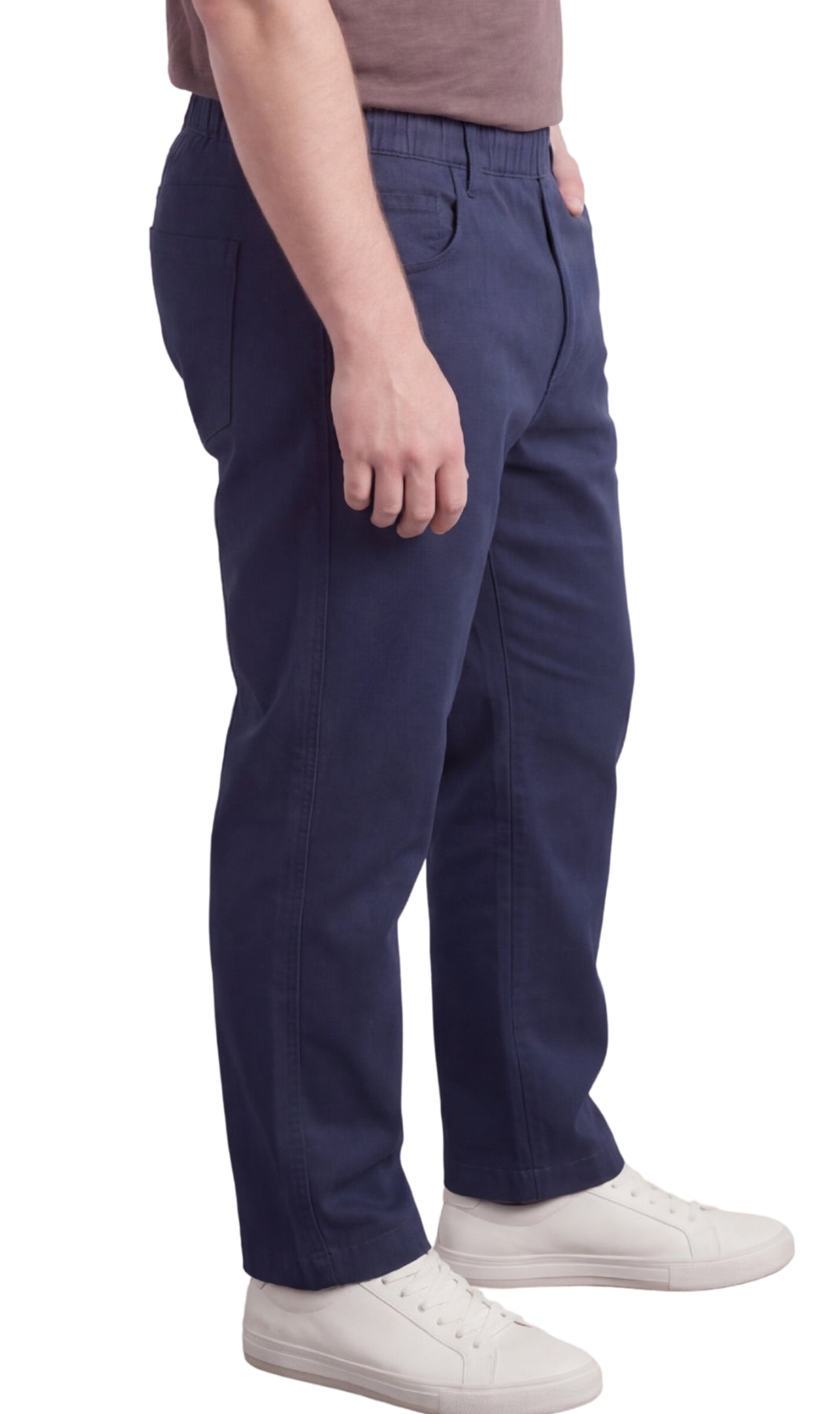 Men's Pull-On Elastic Waist Denim and Twill Pants - Relaxed Fit