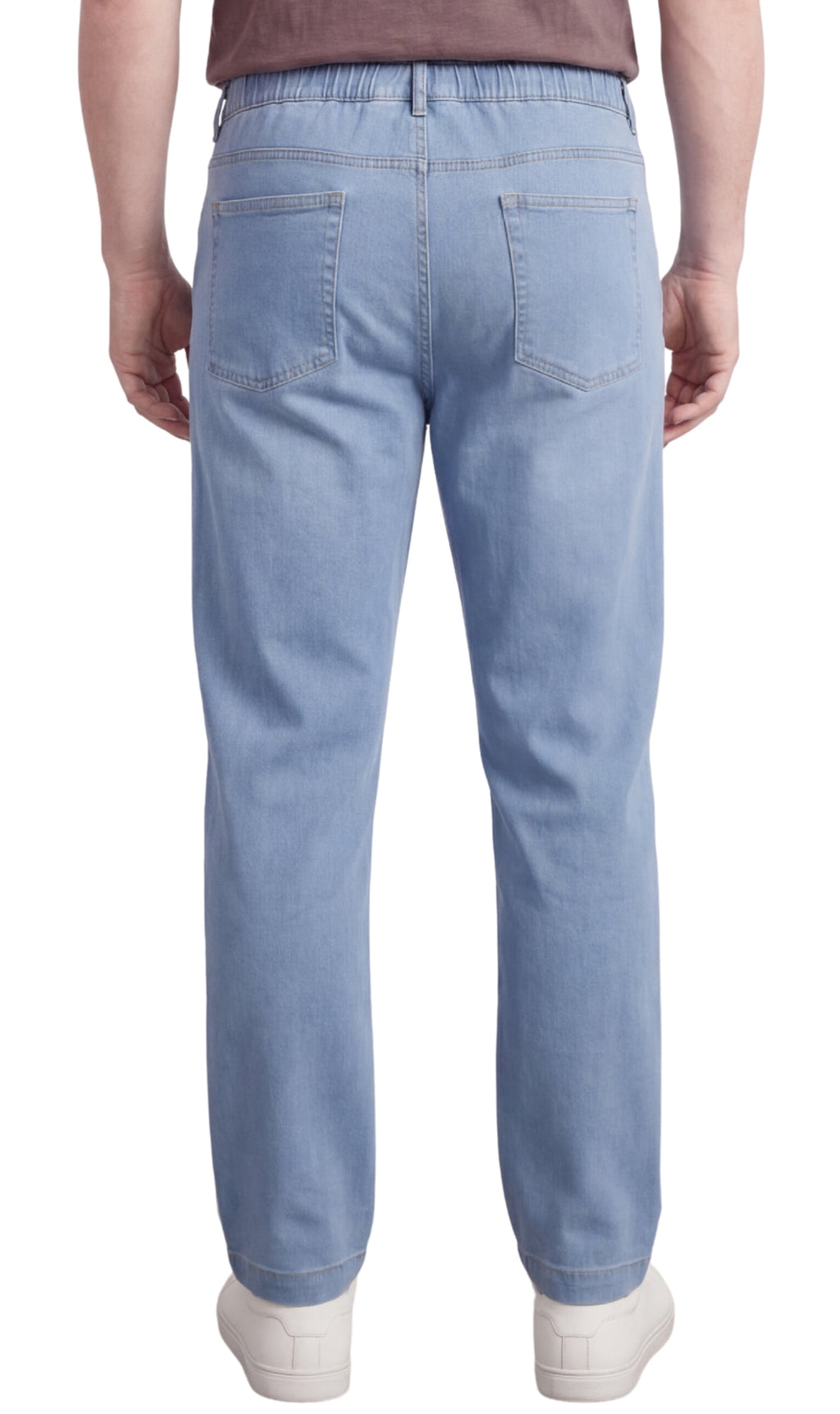 Men's Pull-On Elastic Waist Denim and Twill Pants - Relaxed Fit