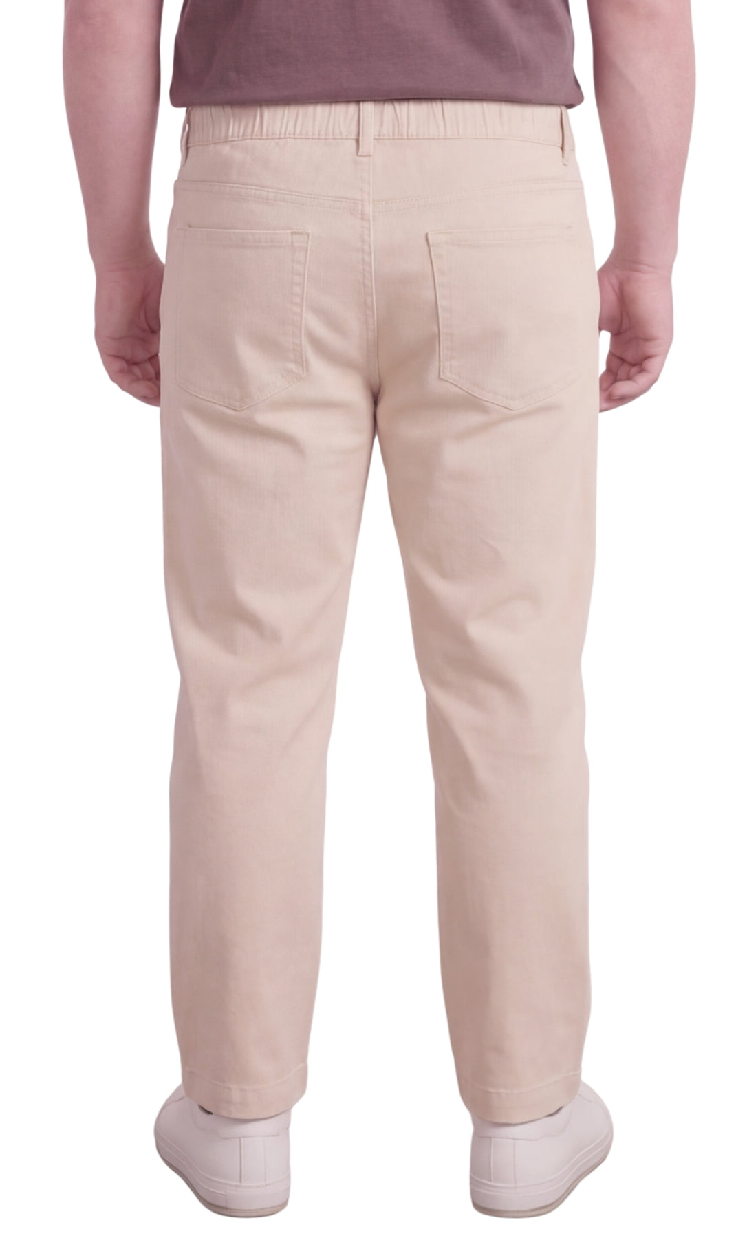 Men's Pull-On Elastic Waist Denim and Twill Pants - Relaxed Fit