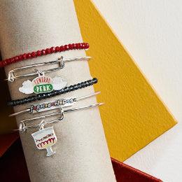 FRIENDS™ Holiday Armadillo Gold Tone Charm Bangle Bracelet