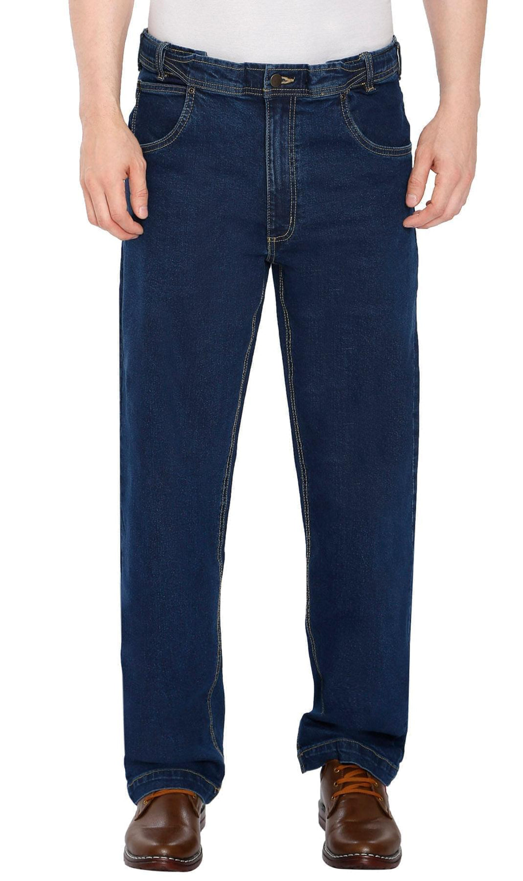 Men's Flex Waist Hidden Stretch Denim Jeans - Dark Blue Pull-On
