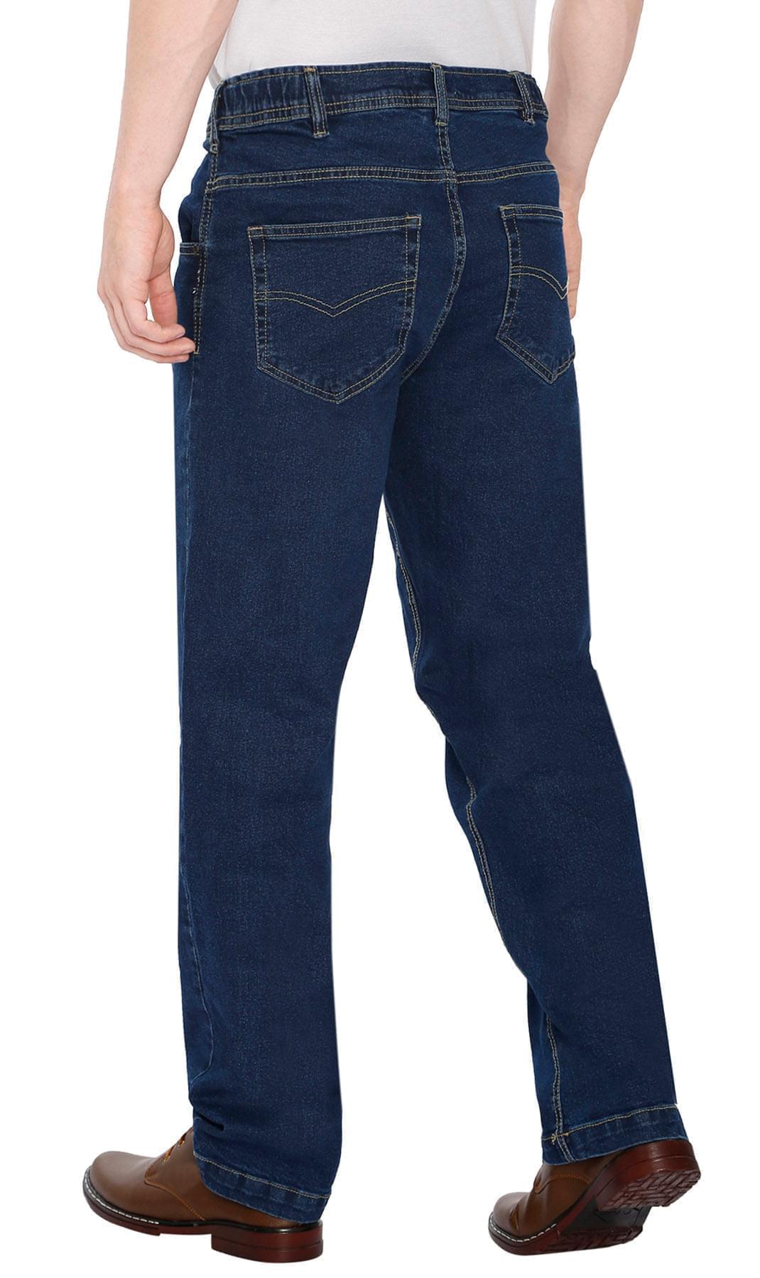 Men's Flex Waist Hidden Stretch Denim Jeans - Dark Blue Pull-On