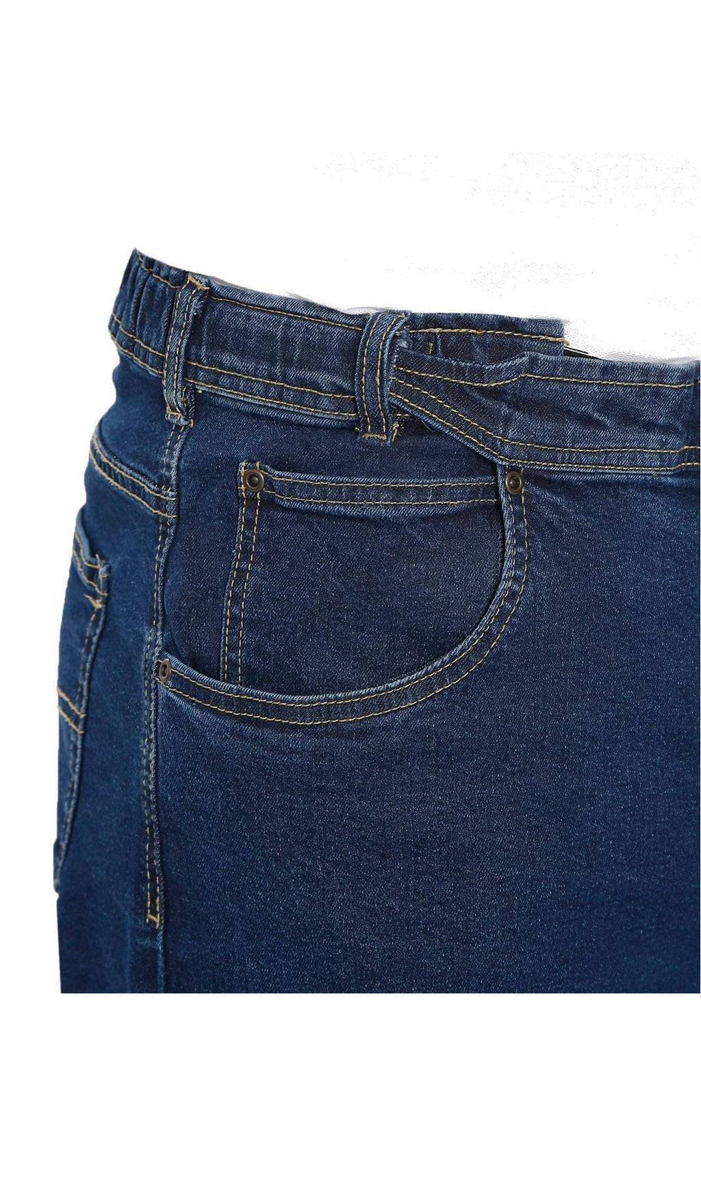 Men's Flex Waist Hidden Stretch Denim Jeans - Dark Blue Pull-On