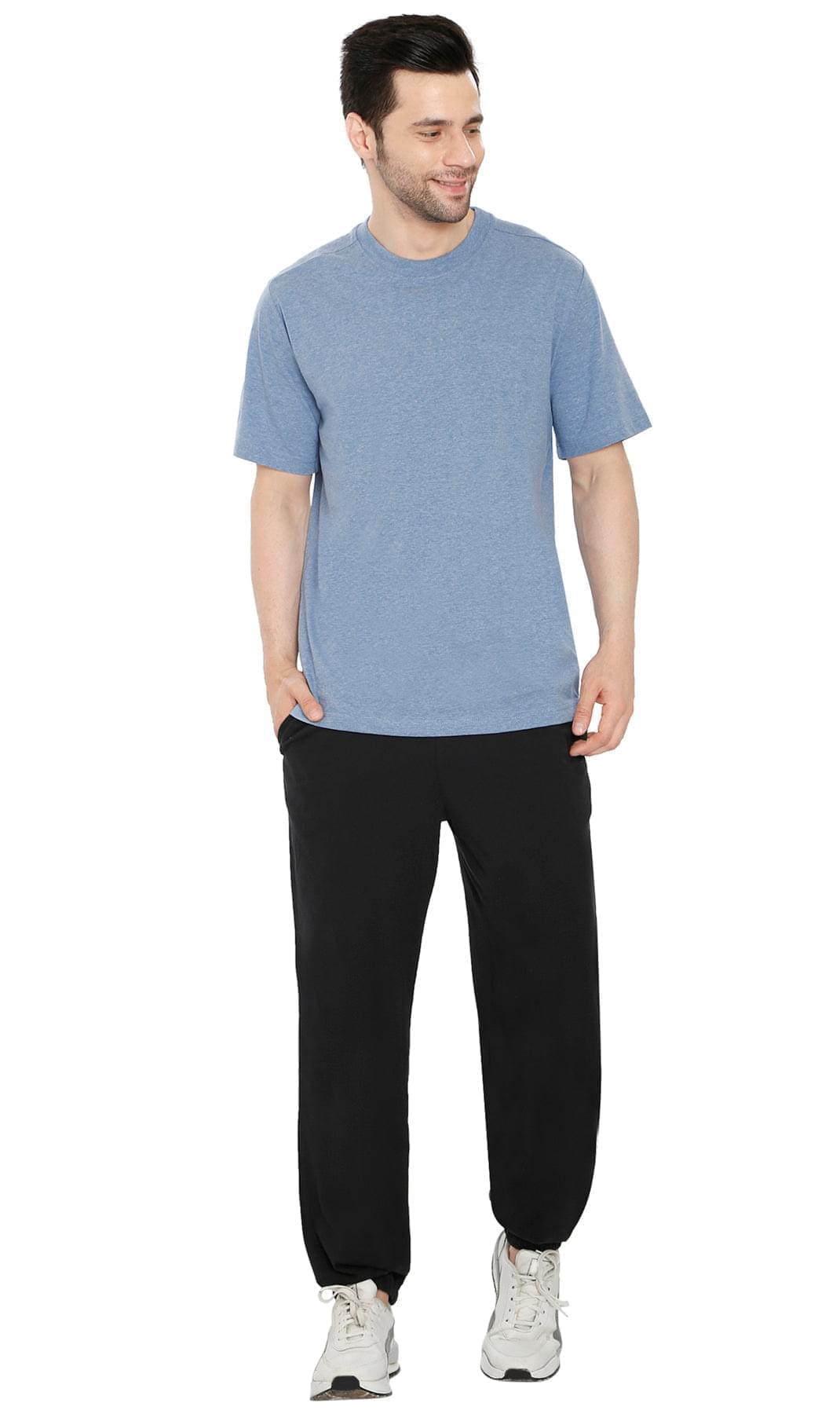 Men's Pull-On Elastic Waist Knit Pants - Relaxed Fit Lounge Trousers