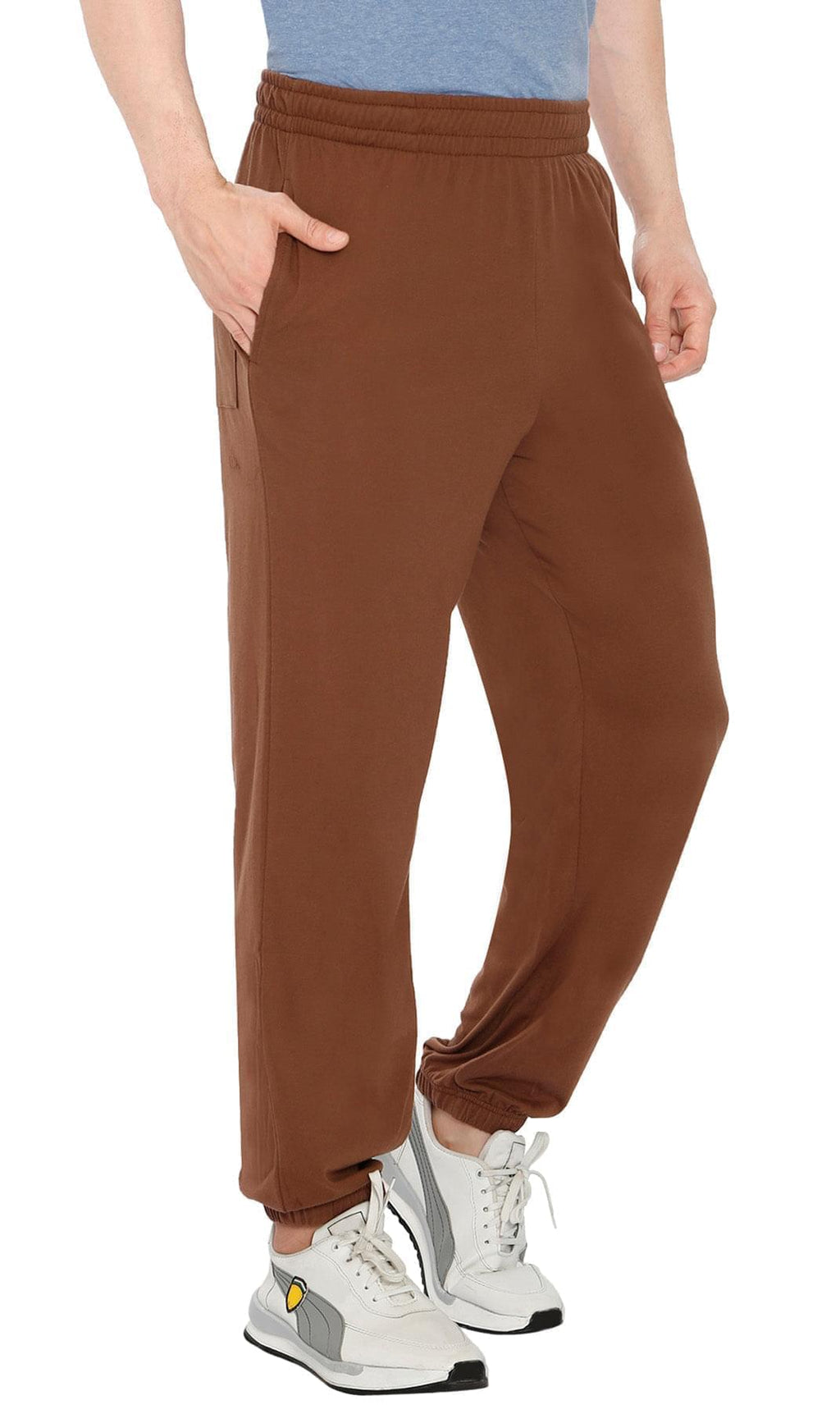 Men's Pull-On Elastic Waist Knit Pants - Relaxed Fit Lounge Trousers