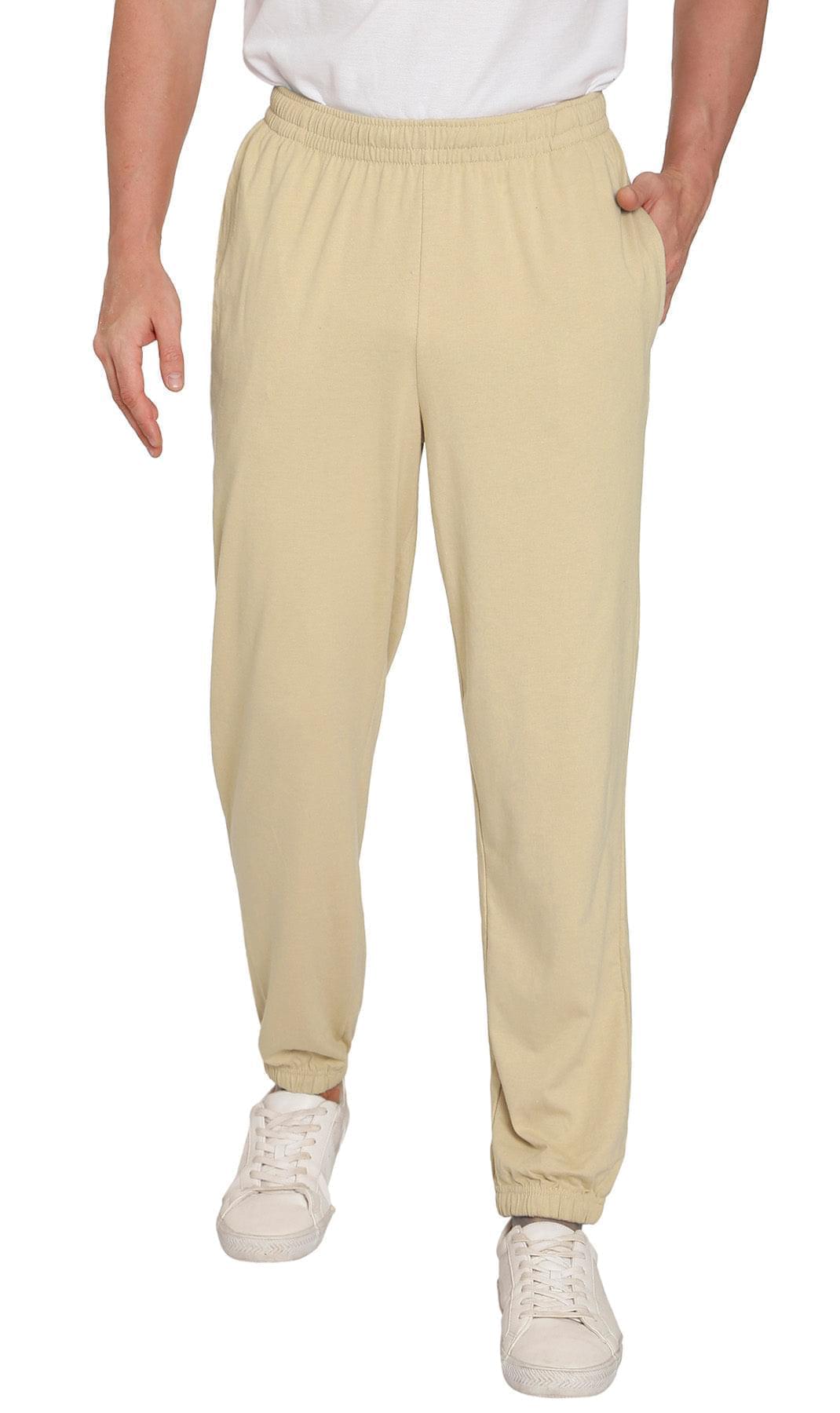 Men's Pull-On Elastic Waist Knit Pants - Relaxed Fit Lounge Trousers