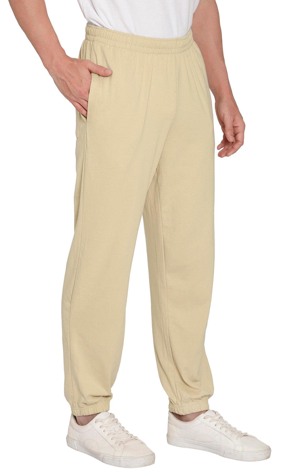 Men's Pull-On Elastic Waist Knit Pants - Relaxed Fit Lounge Trousers