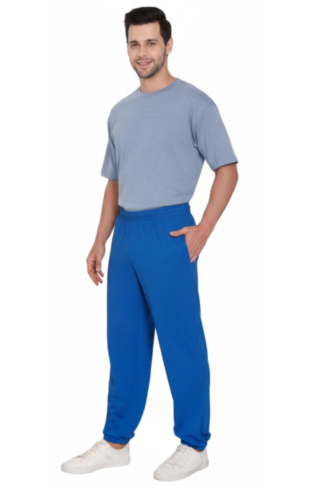 Men's Pull-On Elastic Waist Knit Pants - Relaxed Fit Lounge Trousers