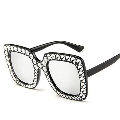 Modern Square Diamond Sunglasses Retro Flash Mirror Shades Summer