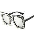 Modern Square Diamond Sunglasses Retro Flash Mirror Shades Summer