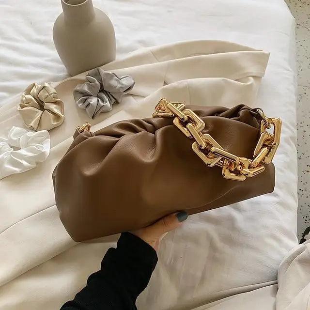 Soft Leather Designer Shoulder Bag - Minimalist Women's Handbag