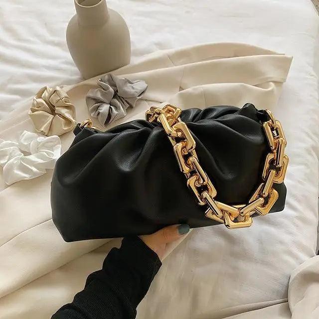 Soft Leather Designer Shoulder Bag - Minimalist Women's Handbag