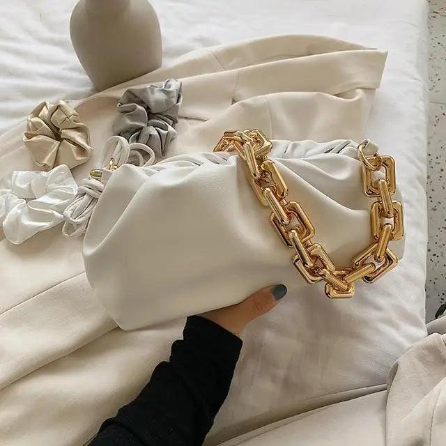 Soft Leather Designer Shoulder Bag - Minimalist Women's Handbag