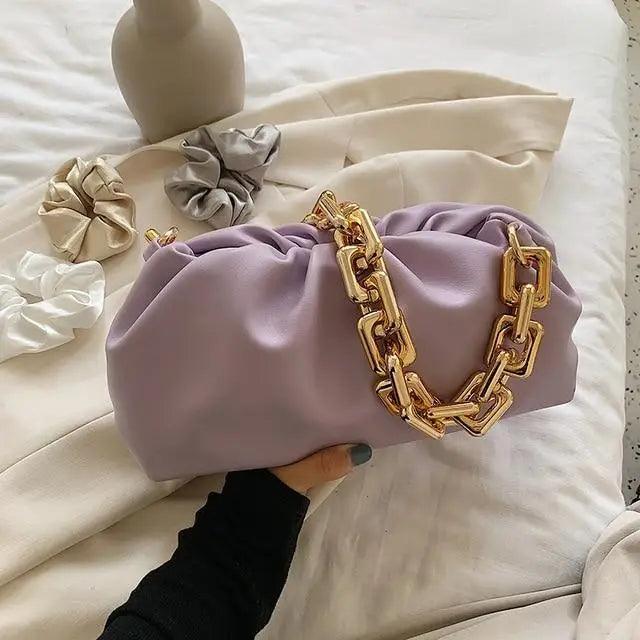 Soft Leather Designer Shoulder Bag - Minimalist Women's Handbag