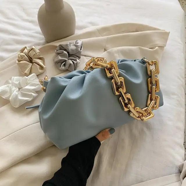 Soft Leather Designer Shoulder Bag - Minimalist Women's Handbag
